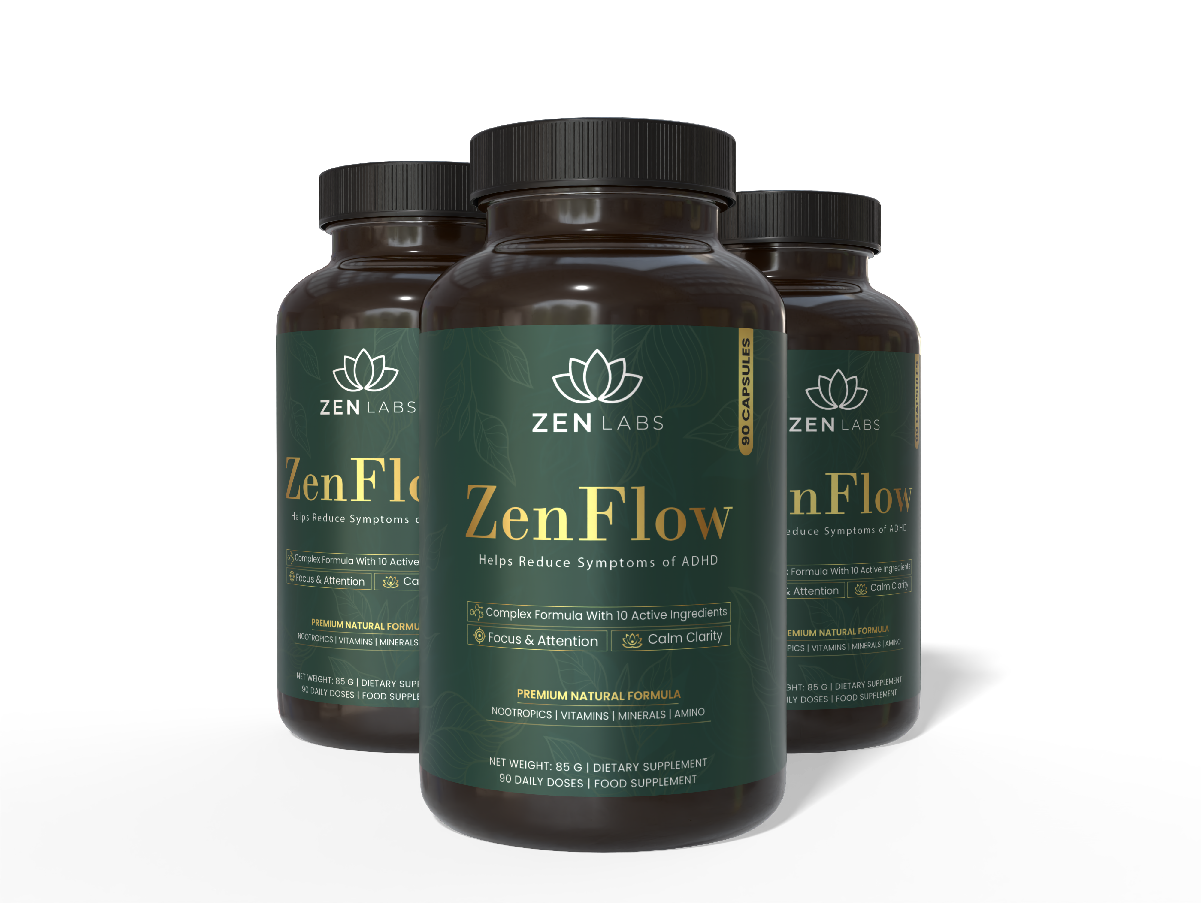 ZenFlow™ ADHD focused supplement, 90 cps.